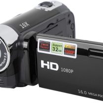 1080P HD Camcorder, 16MP DV Camera with 16x Digital Zoom, 2.7in TFT Rotatable Screen, Built-in Speakers, USB (Black)